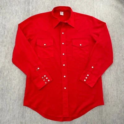 VINTAGE Malco Modes Shirt Adult 16/33 Red San Francisco Pearl Snap Western Mens - Image 1 of 4