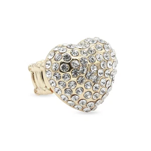 Anillos elásticos lavenciosos con pedrería en forma de corazón para mujer talla 7-9 - Imagen 1 de 10
