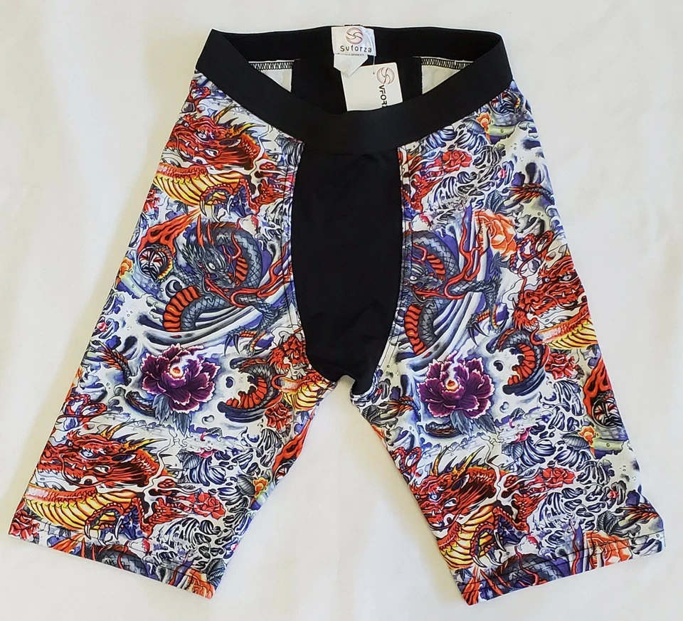 Men's Small (Waist 29"-32") Unique Dragons Lotus Base Layer Compression Shorts - Image 1 of 1