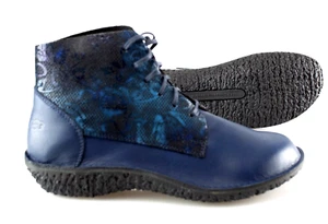 Loints of Holland Boots, Stiefeletten Blau LEDER mit tollem Muster Gr. 37 NEU - Bild 1 von 2