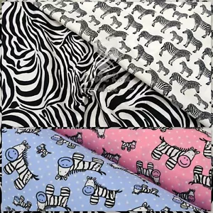 Animal Skin Cheetah Cow Zebra 100% Cotton Fabric Kids Novelty Per Half Metre FQ - Picture 1 of 9