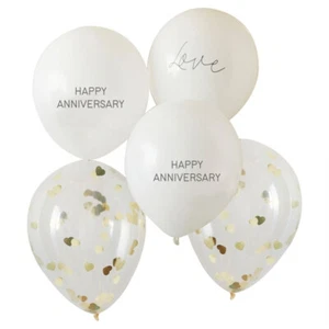 Happy Anniversary Decorations Party Confetti Balloons Helium Arch Centrepieces - Picture 1 of 3