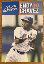 ENDY CHAVEZ, RARE ! TEAM ISSUED 3 3/4"  x 5 1/2" PHOTO, NEW YORK METS
