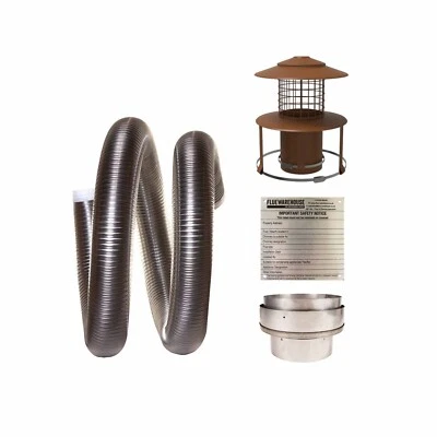 Flexible Chimney Flue Liner Installation Kit 8 Wood/Multifuel Stoves 316 Grade - Image 1 of 4