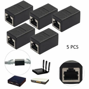 *RJ45 Coupler Network Cable Joiner Ethernet LAN Extender Adapter Connector 5pcs* - Bild 1 von 8