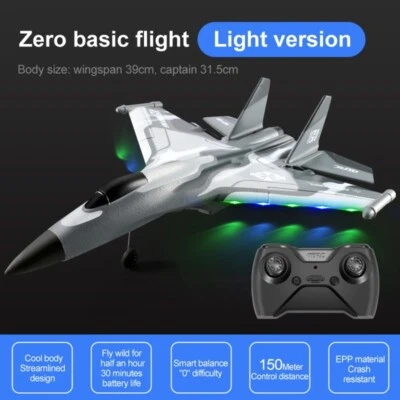 RC Foam Aircraft Plane 2.4G Rc Glider Remote Control Fighter Plane Boy w/LED Toy - Image 1 of 4
