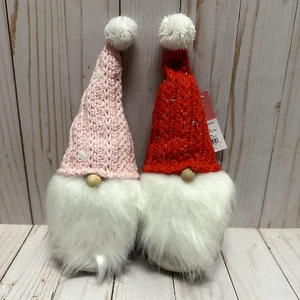 Valentines Gnomes Figure Indoor Decor Couple Set of 2 Weighted 10 Inch - Picture 1 of 9