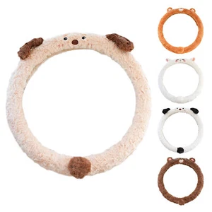 Cute Cartoon Plush Warm Car Without Inner Ring Steering Wheel Cover - Picture 1 of 17