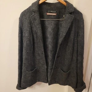 Peruvian Connection Women's Gray Blazer Jacket Coat Alpaca Wool Button SIZE 8 - Picture 1 of 16