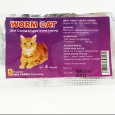 WORM CAT - Dewormer Allworms Round and Tap Worm Free for CAT PET - 4 Tablets