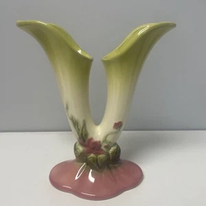 Vintage HULL Art WOODLAND CORNICOPIA DOUBLE BUD VASE W15 8 1/2" USA Mint - Bild 1 von 13
