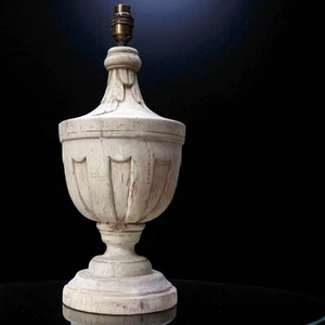 ARCHITEKTONISCHE 20. JAHRHUNDERT BALUSTER GESTREIFT HOLZ TISCHLAMPE - Bild 1 von 6