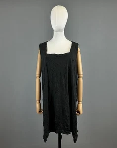BARBARA SPEER Black Lagenlook Sleeveless Blouson Tunic Midi Dress Size 2 - Picture 1 of 11