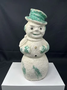 Vintage 1950s 60s Paper Mache Glitter Snowman Christmas Frosty Beautiful 12”  - Picture 1 of 15