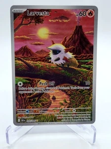 Pokemon Larvesta 099/086 Sv: Black Bolt Illustration Rare Holo - Picture 1 of 2