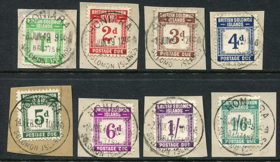 Британский Соломон Ис. 1940 почтовые расходы из-за SG D.1-D.8 используется на изделия (cat. £140) - Изображение 1 из 1