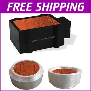 Kit completo fusione metallo - compreso stampi fiaschetta ghisa e anelli alluminio - Foto 1 di 9