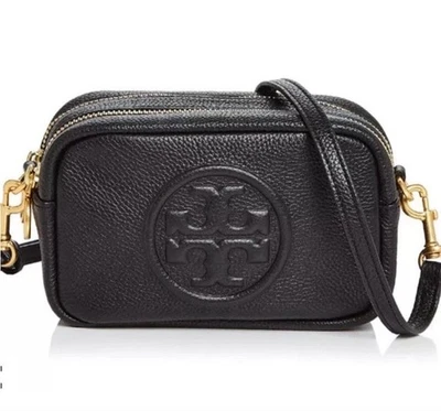 Tory Burch Perry Bombe Mini Black Women Crossbody Purse Modern Boho Leather - Image 1 of 4