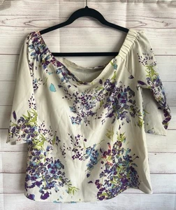 Charming Charlie Floral off the Shoulder Floral Top Women’s Medium - Picture 1 of 8