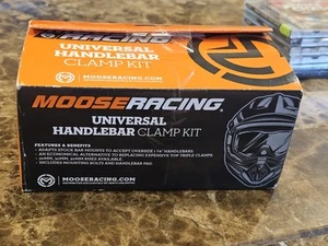 Moose Universal Handlebar Clamp Kit 1-1/8" 50mm Chrome 0603-0344 Racing HBAR - Picture 1 of 4