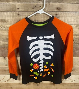 Camicia manica lunga Way To Celebrate Halloween nera ragazzo M (8) top scheletro caramelle - Foto 1 di 3
