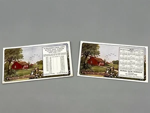ThriftCHI ~ 2 NY Advertising Blotters Little Red School House 1927 Trade Cards - Picture 1 of 8