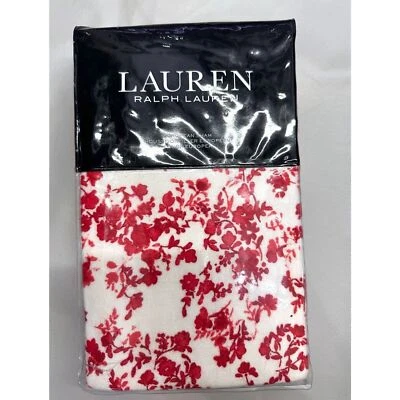 Lauren Ralph Lauren 法兰绒欧洲 Sham Rhyne 花卉红色 26 x 26 码全新 — 第 1/4 张图片