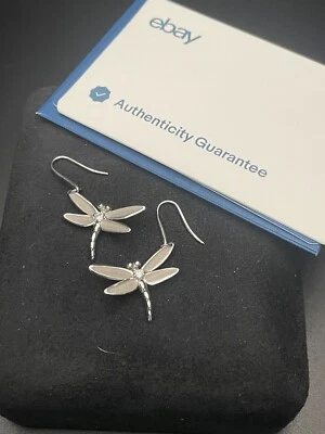 Tiffany & Co. 18k White Gold Diamond 0.14ct Dragonfly Earrings - Image 1 of 4