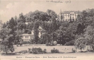 Suisse - CHAMPEL LES BAINS (GE) Hôtel Beau-Séjour et Ets. Hydrothérapeutique - E - Foto 1 di 2