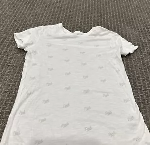T-shirt manica corta bianca Victoria's Secret LOGO ROSA usata in ottime condizioni, piccola - Foto 1 di 2