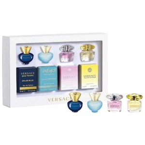 VERSACE Women’s Mini Perfume 4PC Gift Set (Dylan Blue/Turquoise/Crystal/Diamond) - Picture 1 of 1