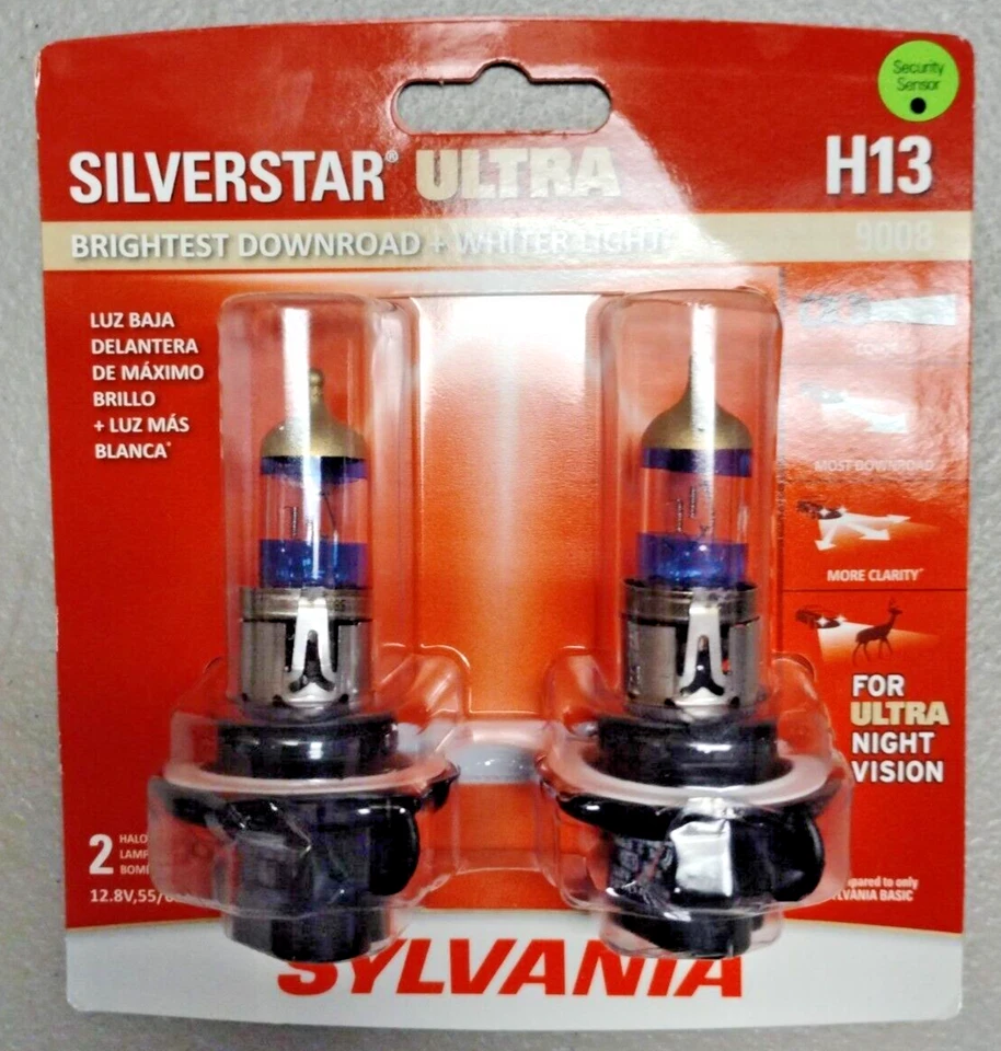 H13 Sylvania Silverstar Ultra Headlight Bulbs Twin Pack SEALED - Image 1 of 1