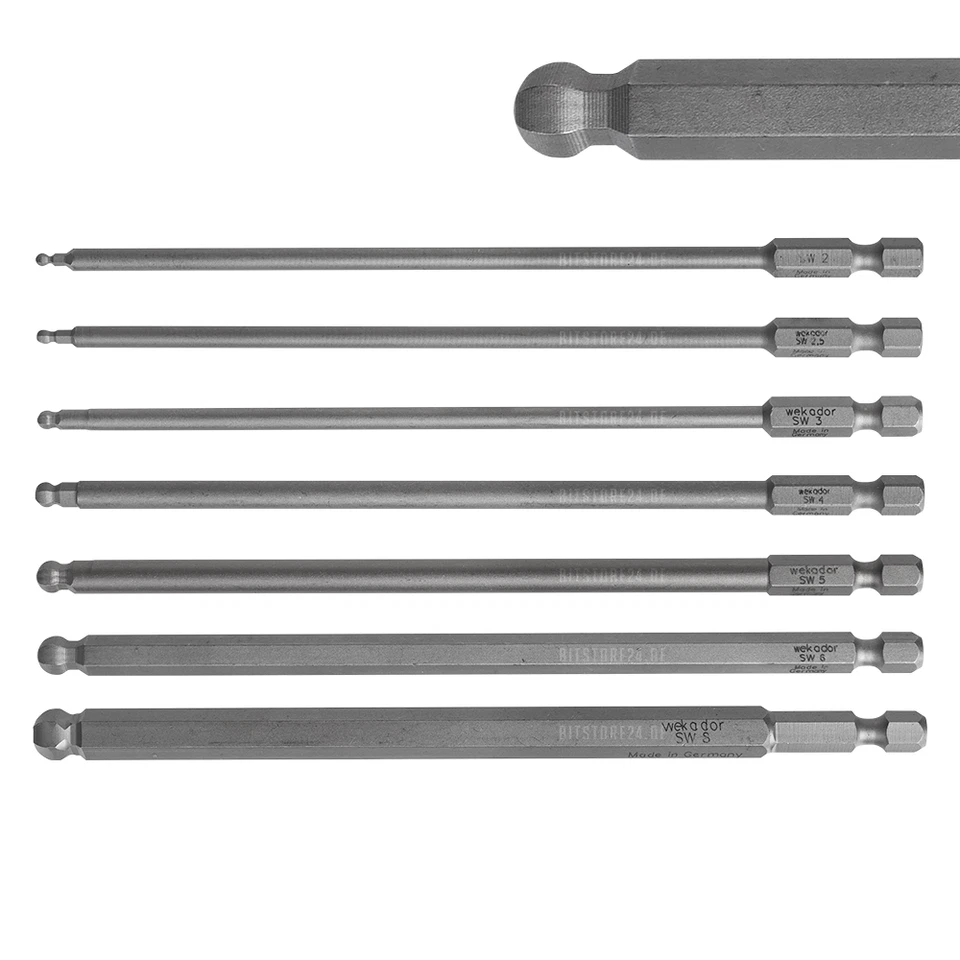 ASW WEKADOR Sechskant Kugelkopf Bit für Innensechskant Schrauben 152mm lang