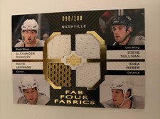 2007-08 Upper Deck Fab Four Fabrics #FFLSWR Legwand-Radulov-Weber-Sullivan