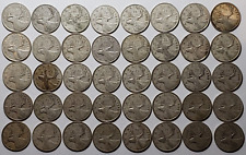 40 X 1943 CANADA TWENTY-FIVE 25 CENTS KING GEORGE V SILVER COIN