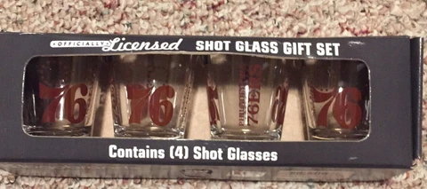 NBA Philidelphia 76ers Collectible Glass Shot Set of 4-2oz Drinking Shot Glasses Cover