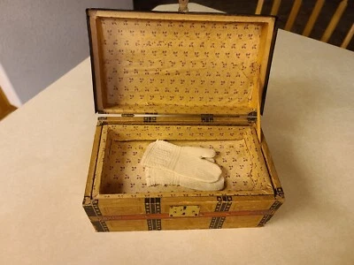 Vintage Doll Trunk Collectible Wood Chest - Image 1 of 4