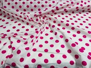 Premium 1 inch Polka Dot Poly Cotton Fabric Sold By The Yard. - Picture 1 of 1