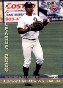 2000 California League Prospects Grandstand #17 Lamont Matthews Petersburg VA