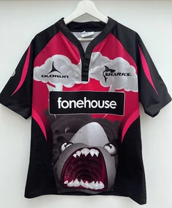 Haie Olorun Rugby Shirt Kurzarm Schwarz Pink Herren Große L - Bild 1 von 8