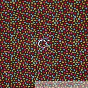 BonEful Fabric FQ Cotton Quilt Brown Chocolate Pink Girl Small Tiny Shape Heart  - Picture 1 of 13