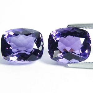 Cojín 8,64 quilates mejor natural púrpura amatista 11x9 mm par de piedras preciosas a juego - Imagen 1 de 3