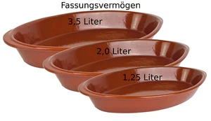 Ton-Auflaufform Ofenform Servierschale Mediterran Glasiert 3 Größen zur Auswahl - Bild 1 von 22