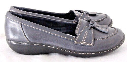 Clarks 16180 blu cucito nappa comfort mocassino ballerina scarpa piatta donna 5 M
