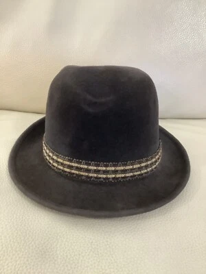 Vintage Fedora Felt Hat Cap Belden & Snow Made In USA Brown + Beige Trim Rare - Image 1 of 4