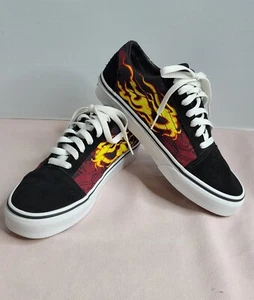 Vans Old Skool Samurai Rising Men Sz 6 -Wmn Sz 7.5 -Black Flames Skate Shoes - Picture 1 of 19