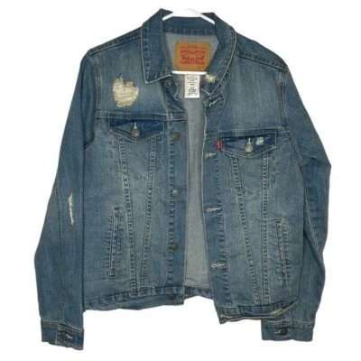 Chaqueta de Camionero Levi's Elastizada Denim Niños Talla Grande 12-13 Años Envejecida Foto 1 de 4