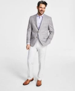 Abrigo deportivo Ralph Lauren para hombre talla: 48R ajuste clásico ultraflexible a cuadros gris avena - Imagen 1 de 12