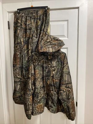 Herters  Sz XL Green Camo Hooded Full Zip Mesh Lined Jacket/Pants Zip Pockets C5 - Image 1 of 4
