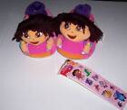 NWT DORA THE EXPLORER SLIPPERS SIZE 11-12 in bag with free stickers